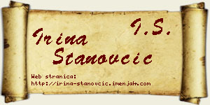 Irina Stanovčić vizit kartica